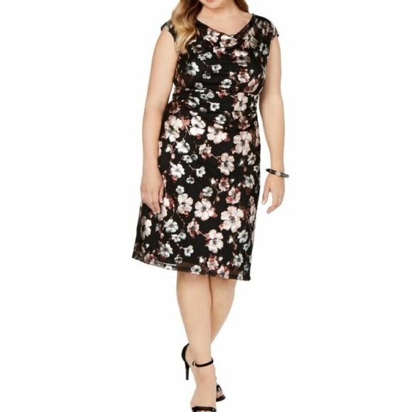 connected apparel Dresses & Skirts - Connected Apparel Metallic Floral Dress, 14P